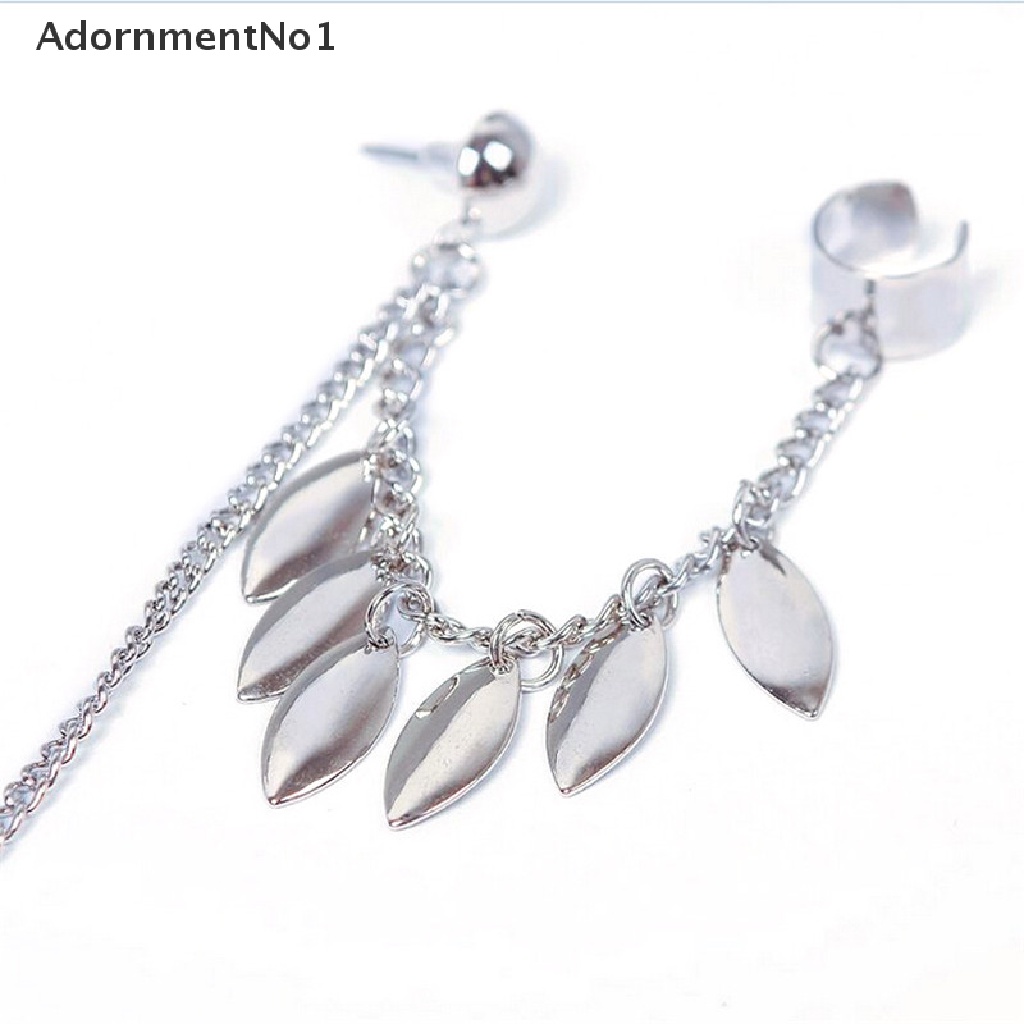 [AdornmentNo1] 1 Pcs Leaf Tassel Chain Ear Cuff Gothic Punk Ear Clip Earring Women Fashion Jewelry [new]