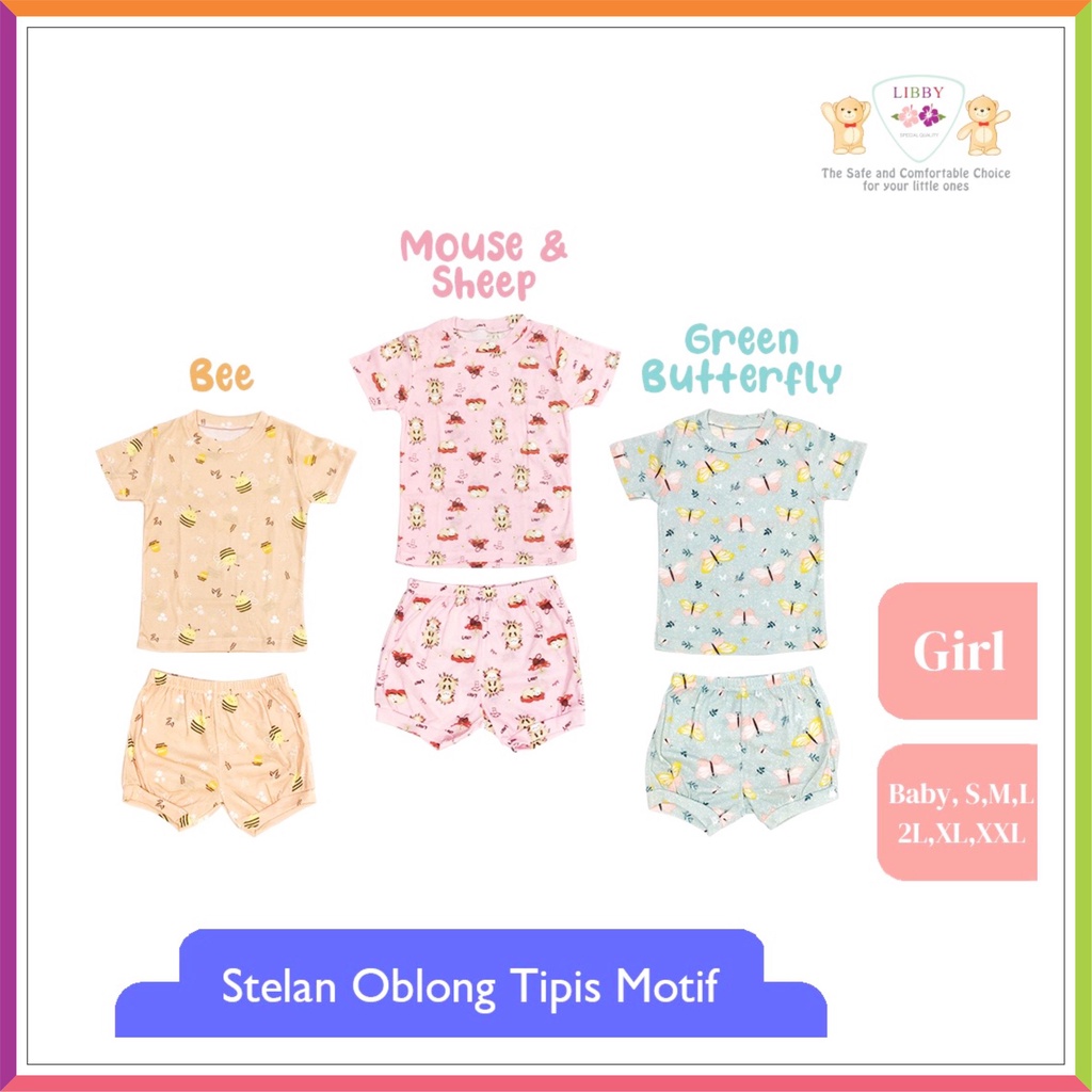 LIBBY OBLONG RIB COTTON TIPIS MOTIF GARDEN BY THE JOY | SETELAN PENDEK OBLONG ❤ FashionBabies ❤