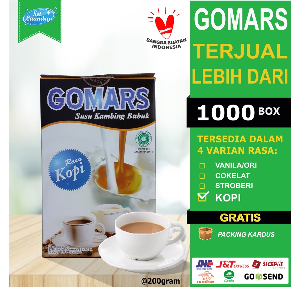 

Susu Kambing Gomars Rasa Kopi Susu Kambing Etawa kemasan kotak @ 200 gram BPOM & ED terbaru