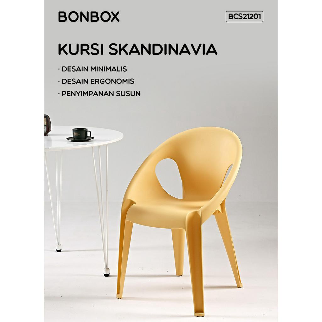 BONBOX Chair &amp; Stool Kursi Serbaguna Aesthetic Kokoh Kuat Anti Leyot Nyaman Untuk Bersandar Bisa Untuk Ruang Tamu Ruang Kerja Ruang Makan BCS21201