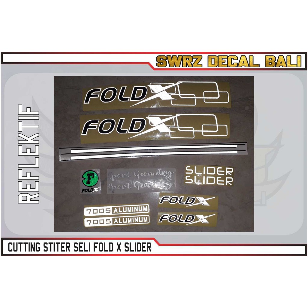 DECAL CUTTING STIKER SEPEDA LIPAT FOLD X SLIDER