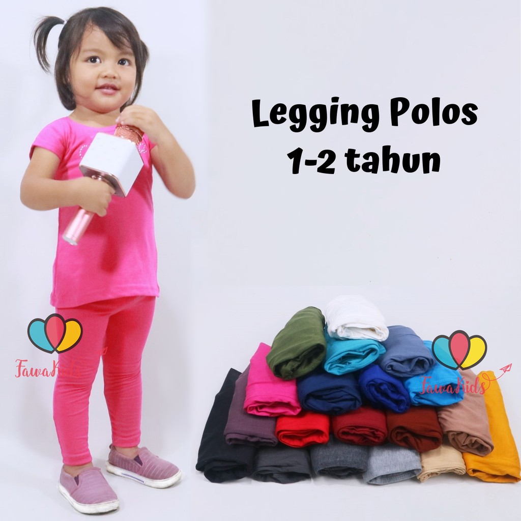 Legging POLOS Anak 1-2 Tahun / Celana Anak Panjang Perempuan Leging Kaos Ketat Cewe Pants Murah Adem