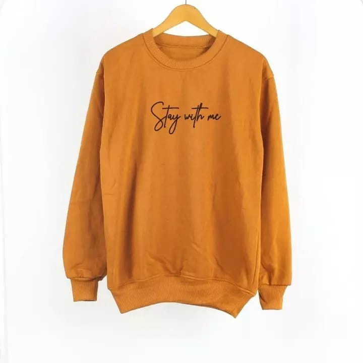 Sweater tanpa kupluk pria xxl stay with me 7 warna crewneck oversize murah berkualitas