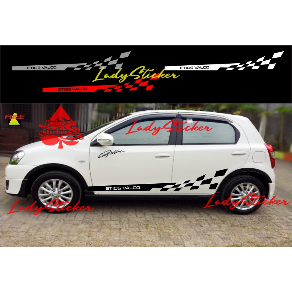 STICKER STIKER ETIOS VALCO CUTTING STICKER MOBIL TOYOTA ETIOS VALCO