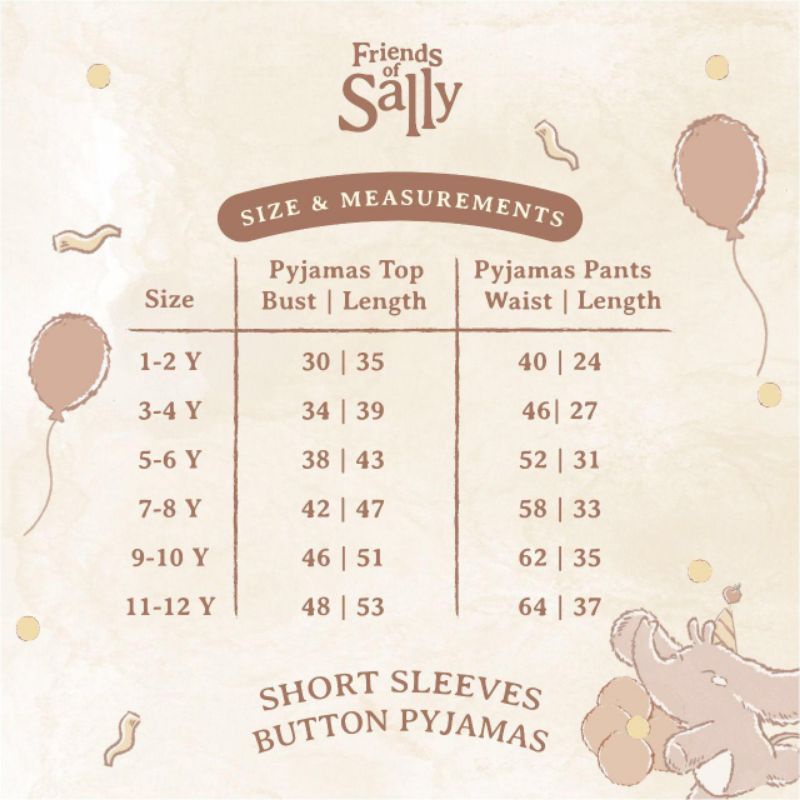 Friends Of Sally Buttoned Pj Short Sleeve / Pajamas