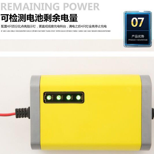 Taffware Charger Aki Motor 12V 2A with LED Indicator - FBC1202D - Yellow