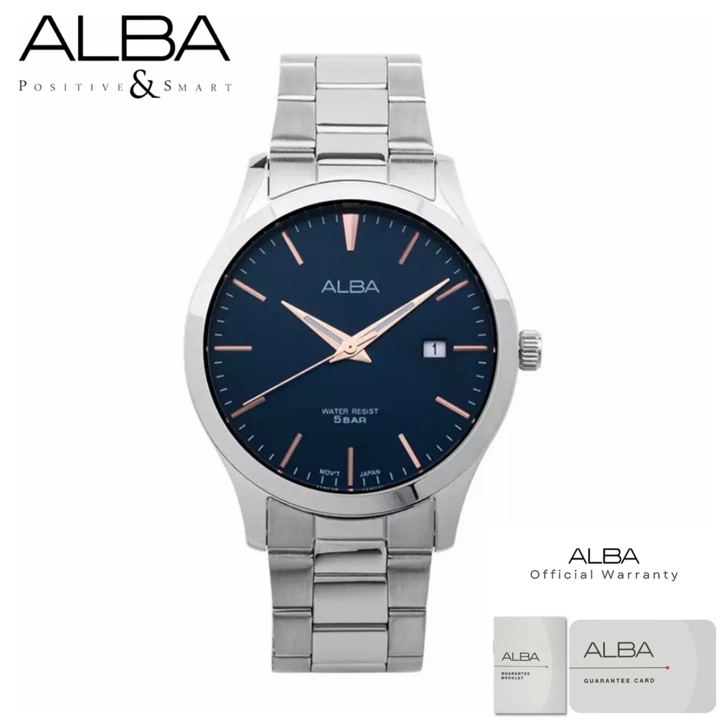 Alba Pria AS9M37X1 Jam Tangan Pria Alba Original AS9M37 Quartz Stainless Steel Strap