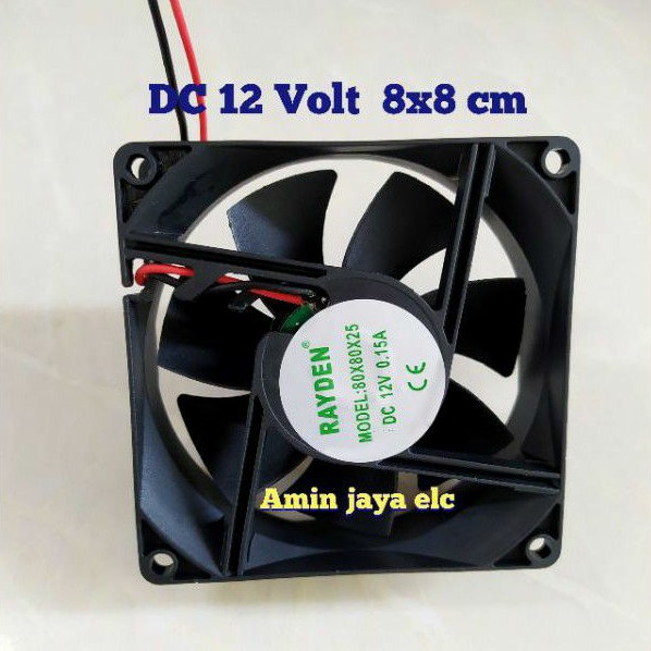 Fan dc 12 volt kipas 12 volt 8x8 cm