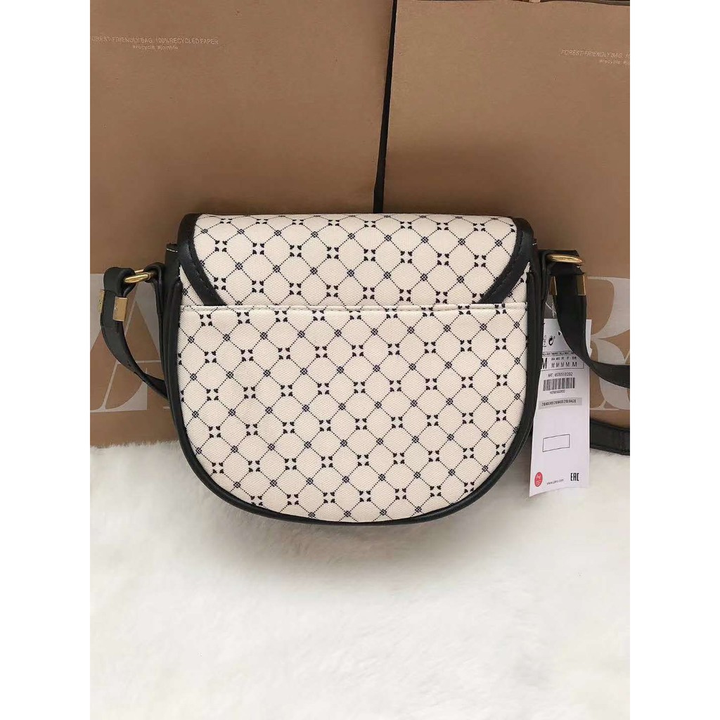 Tas Fashion Wanita Z278 ZARA4 Black White Sling Oval Bag Import #12652