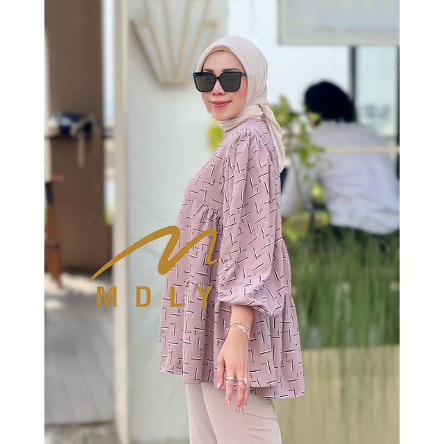 Atasan Kemeja Wanita Terbaru Hyo Blouse by Mdly Special Blue dan Salem