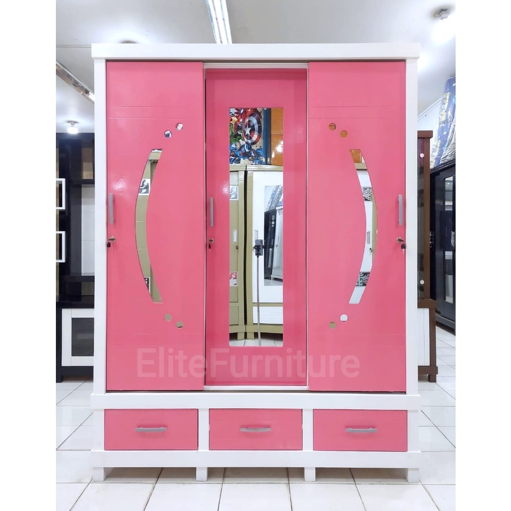Lemari baju pakaian 3Pintu , Lemari baju gamis 3 pintu , Lemari Pakaian 3Pintu geser , Lemari pakaia