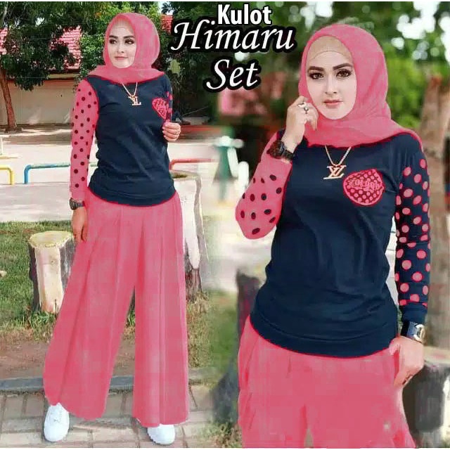 MS Baju setelan Himaru set kulot pakaian muslim size L