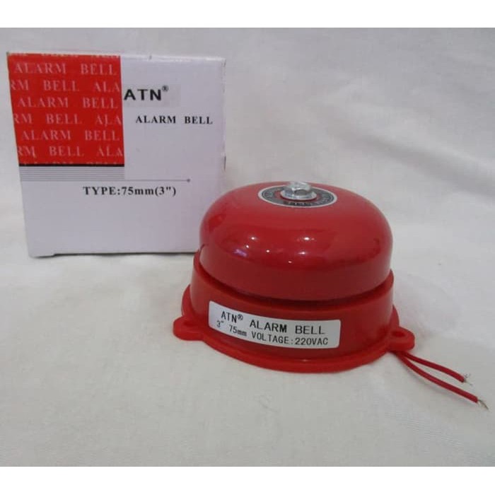 Bell Bel Kring AC 3 inch Bahan Besi Merah/Alarm Bell Suara Kencang