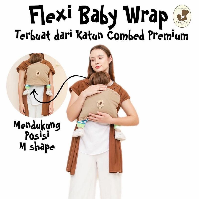 Mere et moi Flexi wrap mem73 - gendongan kaos M shape | gendongan bayi