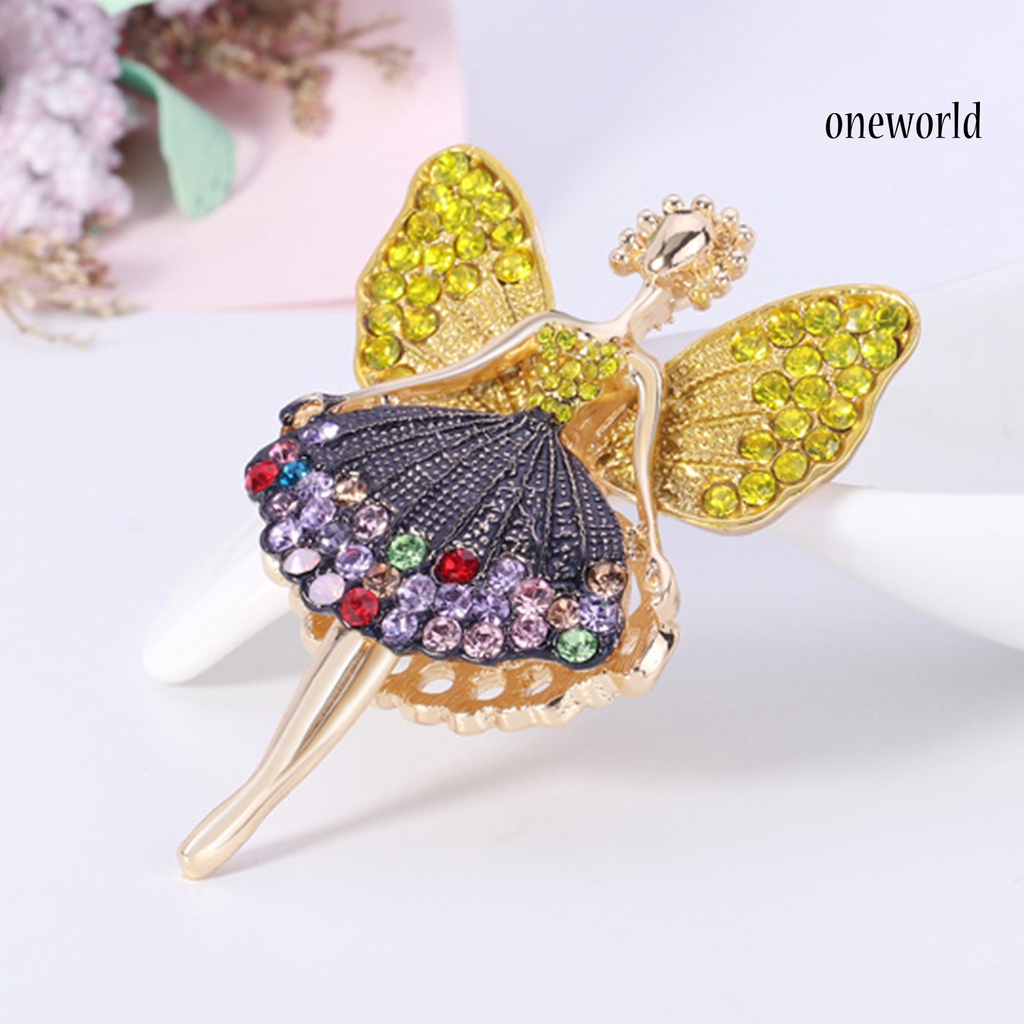 OW@ Wedding Brooch Creative Easily Match Clothes Accessories Cartoon Girl Brooch Jewelry for Gifts