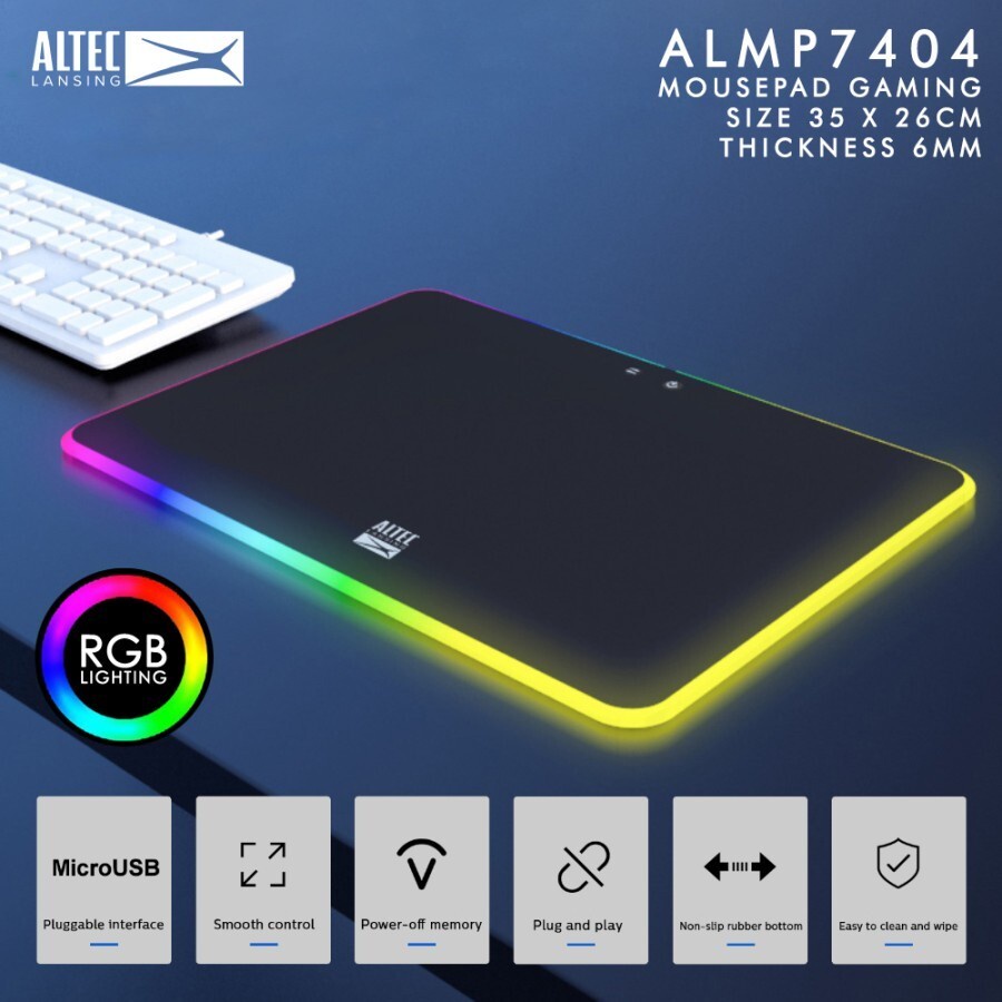 Mouse Pad Gaming ALTEC LANSING ALMP-7404 352x255x5.5mm RGB - ALMP7404