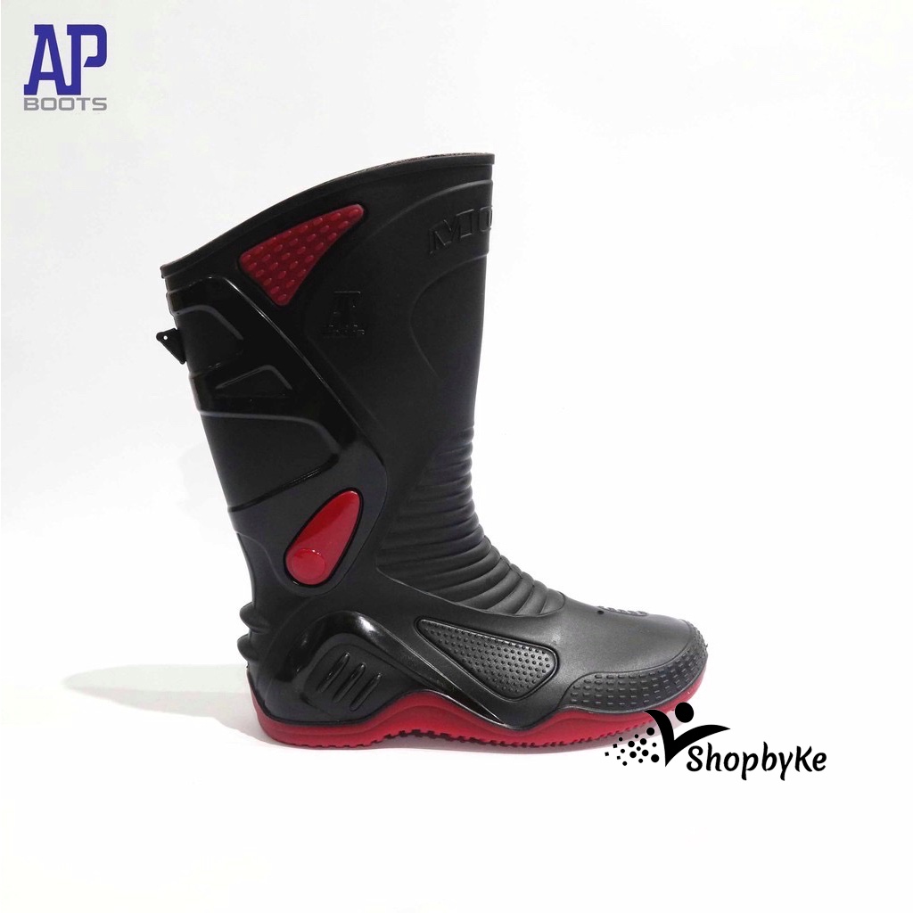 Sepatu Boots Karet merk AP MOTO 2 Black/Red Size 38-45