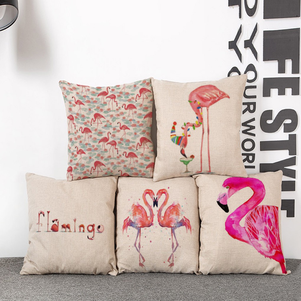 Sarung Bantal Sofa Motif Print Burung Hantu Warna Emas Untuk