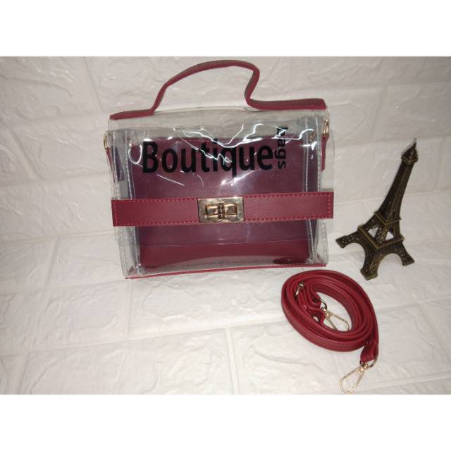 BOUTIQUE BAG - SELEMPANG TRANSPARAN - TAS BENING - TAS FASHION - TAS MURAH