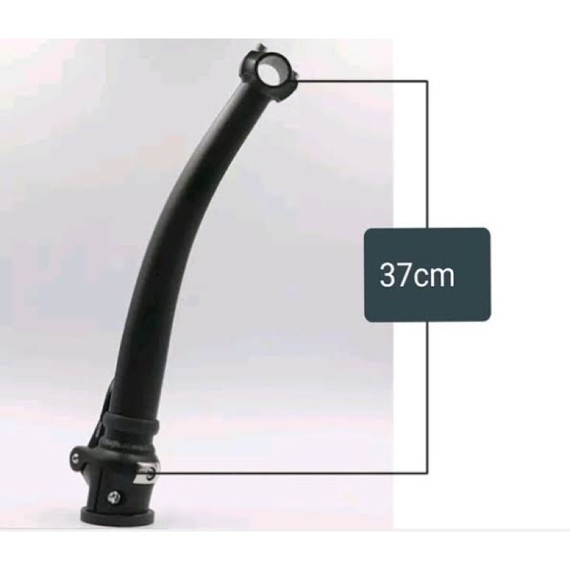 handle post LITEPRO OS 37cm curve/bengkok sepeda lipat handlepost
