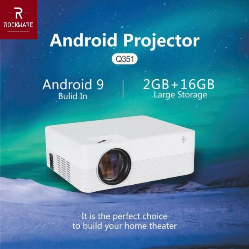 Proyektor RW-Q351 - Proyektor Smart Android 9.0 WiFi HD 4000 Lumens