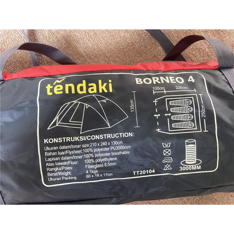 Tenda Camping Kapasitas 4 Orang | Borneo 4 | Tenda Mis Borneo 4 | Tendaki Borneo 4