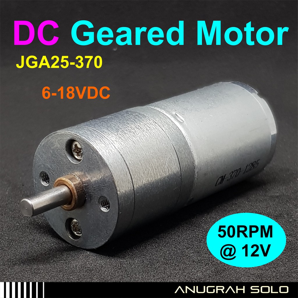 Mini DC Gear Motor 12V 50 RPM Low Speed High Torque DC Motor