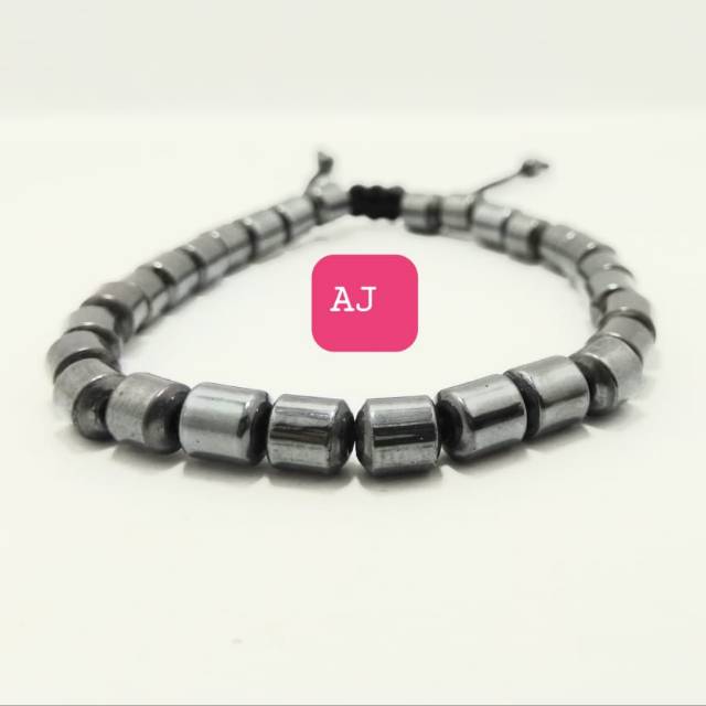 Gelang. Gelang terapi batu blustin tabung 6 mm gelang pria wanita gelang kekinian gelang batu