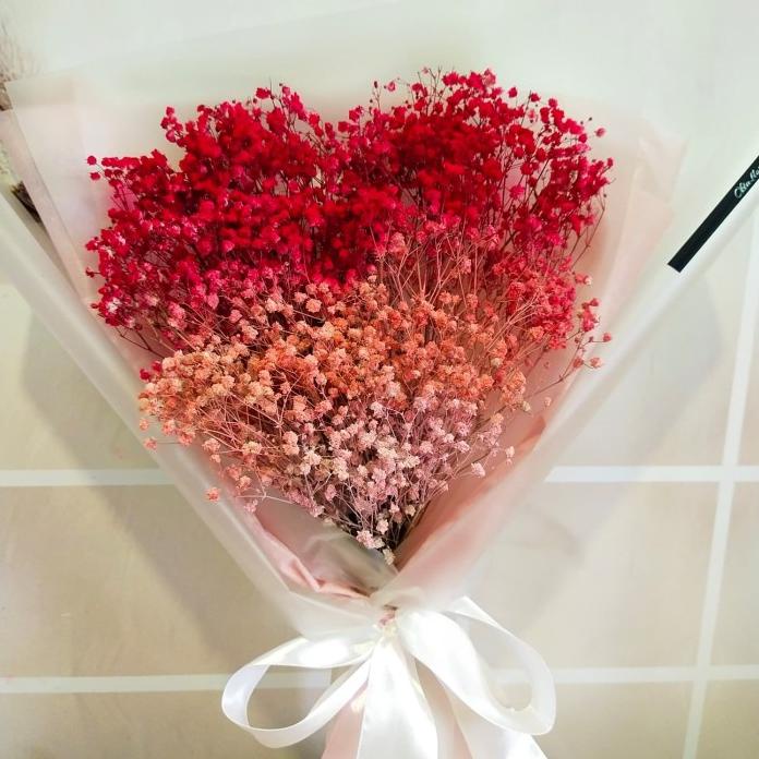 Buket Baby Breath Dried Valentine - Babybreath Terlaris R33A