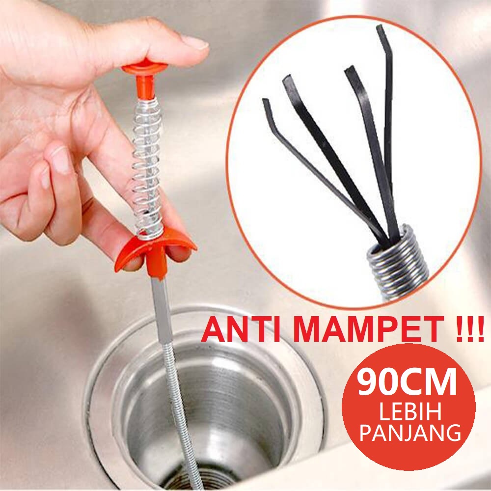 Kawat Alat Pembersih Saluran Pipa Mampet Pencapit Capit Anti Sumbat Jepit Kotoran Toilet Dapur Wastafel Sink Cuci Air Penjepit Kotoran