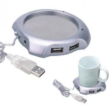 USB 2.0 Coffee Cup Warmer Pad with 4 USB Ports Hub pemanas kopi teh susu sangat praktis