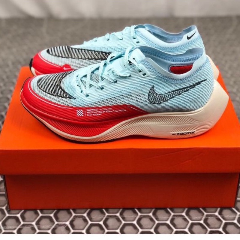 nike vaporfly 2 softblue red