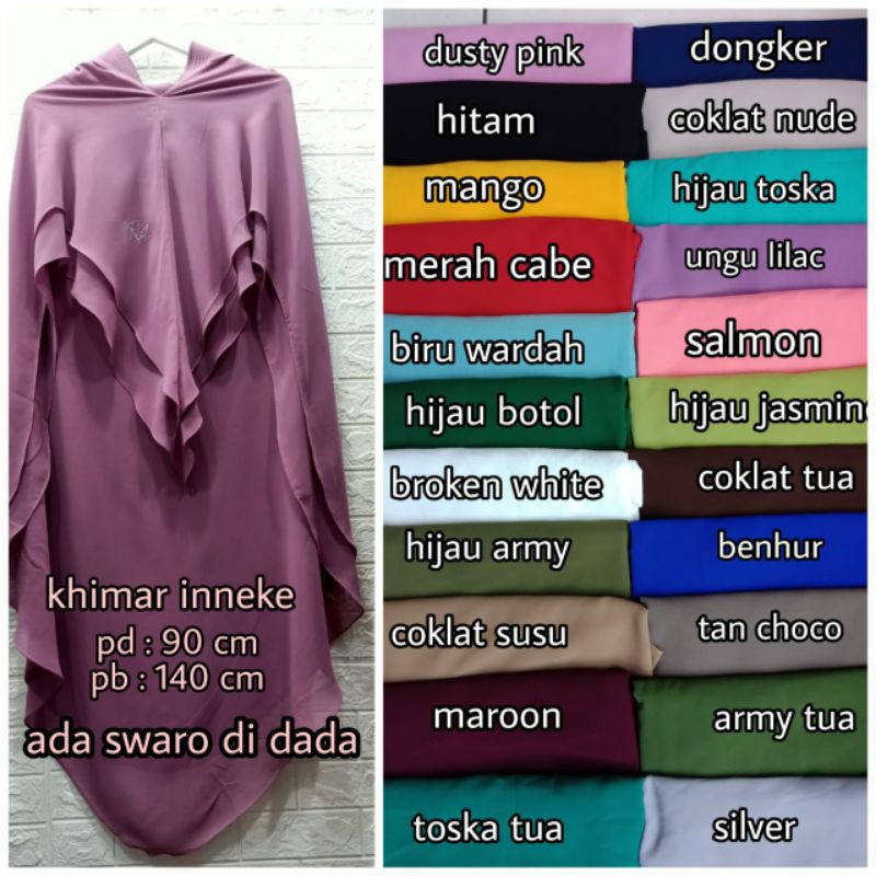 khimar ineke ori brand RA /khimar premium/khimar swarofski /khimar mewah