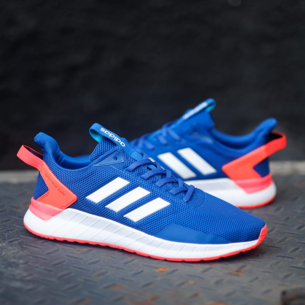 Sepatu Adidas Questar Ride Original Biru - Running Olahraga Gym