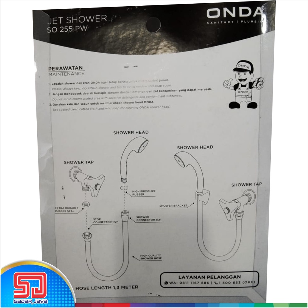 ONDA SO 255 PW Hand Shower Mandi Pancuran Air 1/2&quot;