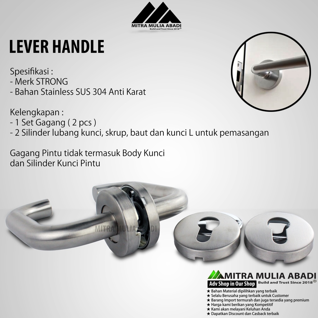 Gagang Pintu Premium | Lever Handle Stainless SUS 304