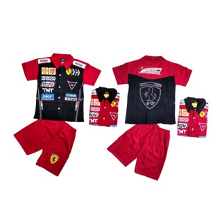 SETELAN ANAK BAJU  ANAK KEMEJA  BALAP FERRARI  USIA 1 10 THN 