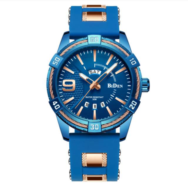Jam tangan cowok pria rubber Biden 0137 Original