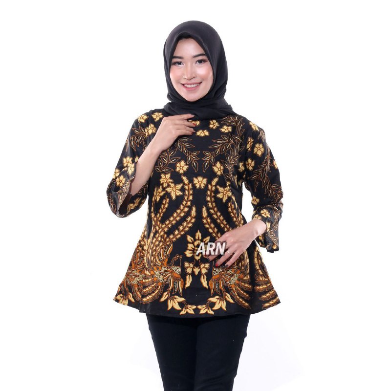 Bisa COD - Baju Batik Wanita Dewasa Modern Blus Batik Kerja Cewek Remaja GK410-2