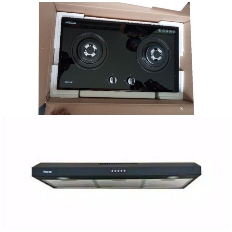 Kompor tanam Rinnai Rb 772 rog + Cookerhood Rinnai Rh 229 b