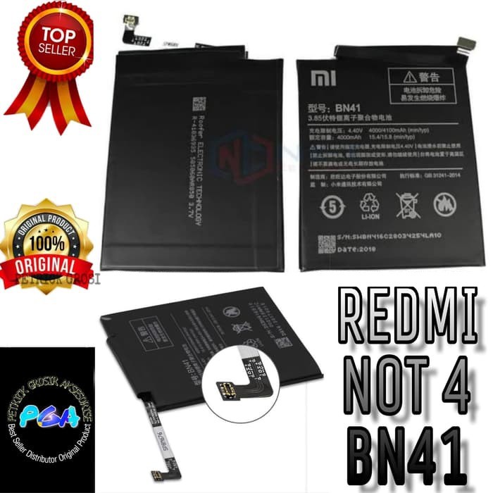 Baterai Xiaomi Redmi Note 4 BN41 / Bateray BN-41 Original 100
