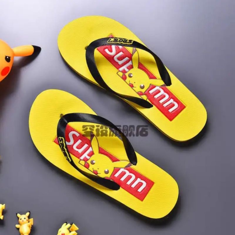 Flip Flop Sandal Distro Pria Terbaru - Sandal Motif PIKACHU Promo New