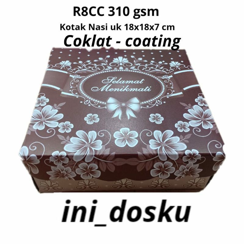

DUS NASI / DOS KUE/ KOTAK KUE / SNACK BOX / HAMPERS R8 18x18x7cm 310 gsm. PEMBELIAN MINIM 25 LBR