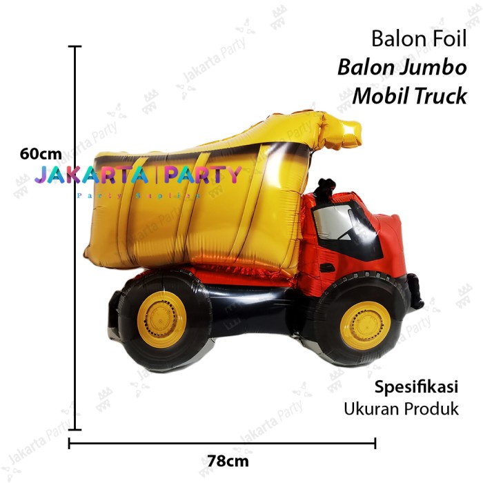 Balon Foil Dump Truck / Balon Karakter Truk Sampah / Balon kendaraan