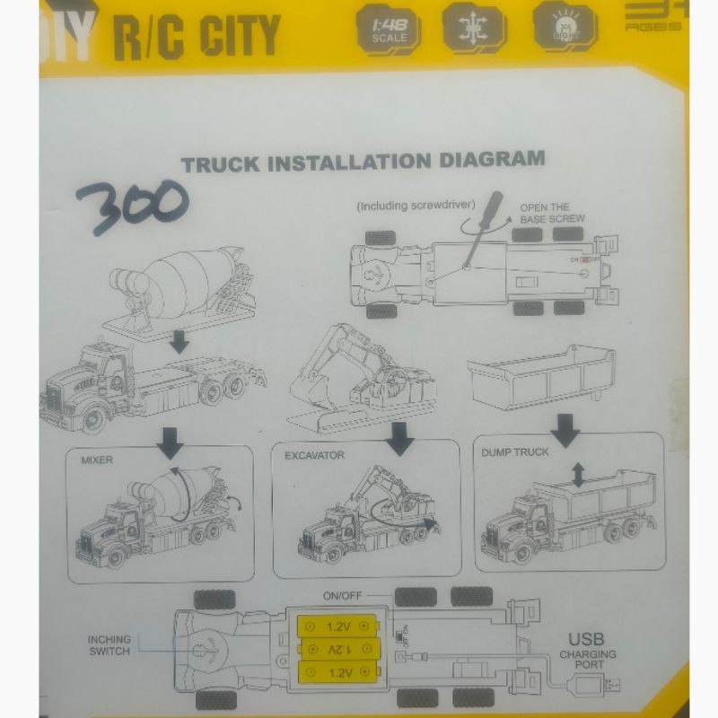 Mainan DIY RC City Truk