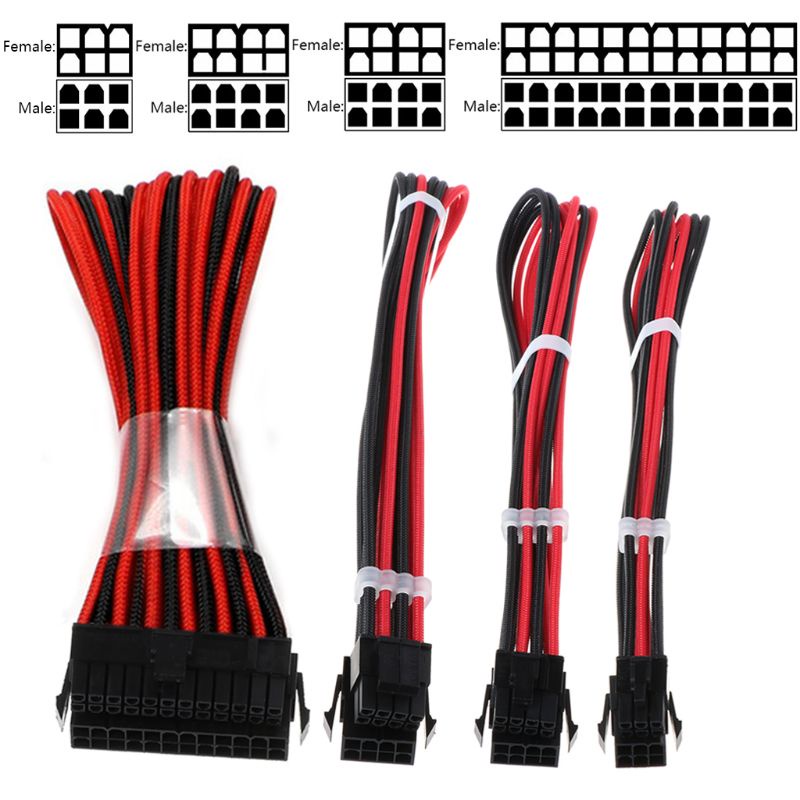 Kit Kabel Extension btsg Basic 1x24pin 1x Eps4+4Pin 1x Pcie6+2Pin 1x PCI-E 6Pin