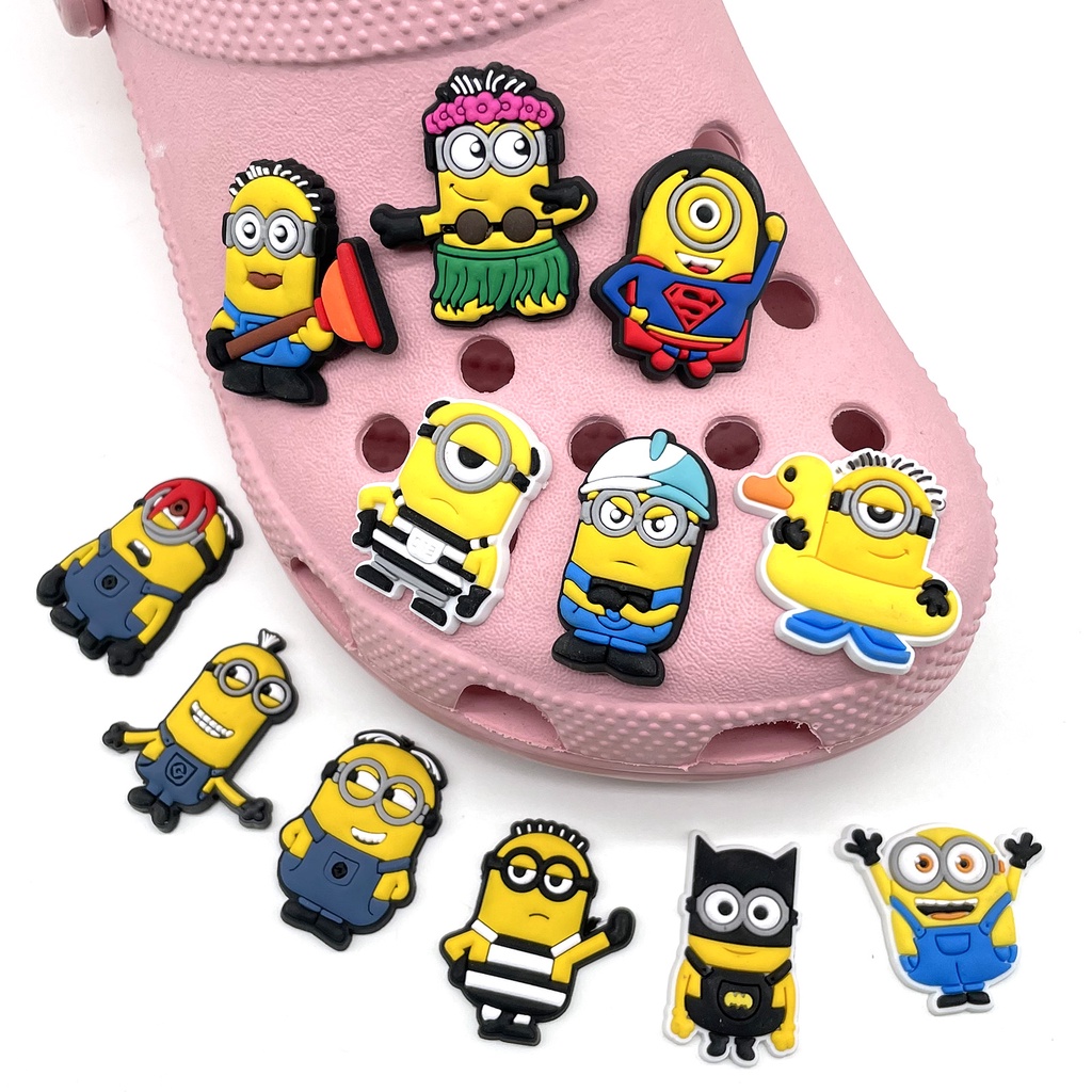 Seri Kartun Minion Sandal shoe charms DIY Dapat Dilepas Crocs Pin Lubang Sepatu accessories Jibbitz decorate Anak Hadiah