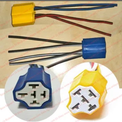 RUMAH SOCKET RELAY KAKI 4 kabel keramik klakson lampu soket relai 4