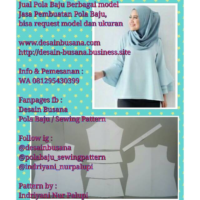 POLA PRODUKSI BLUS 07 [ Pola Baju Sewing Pattern ]