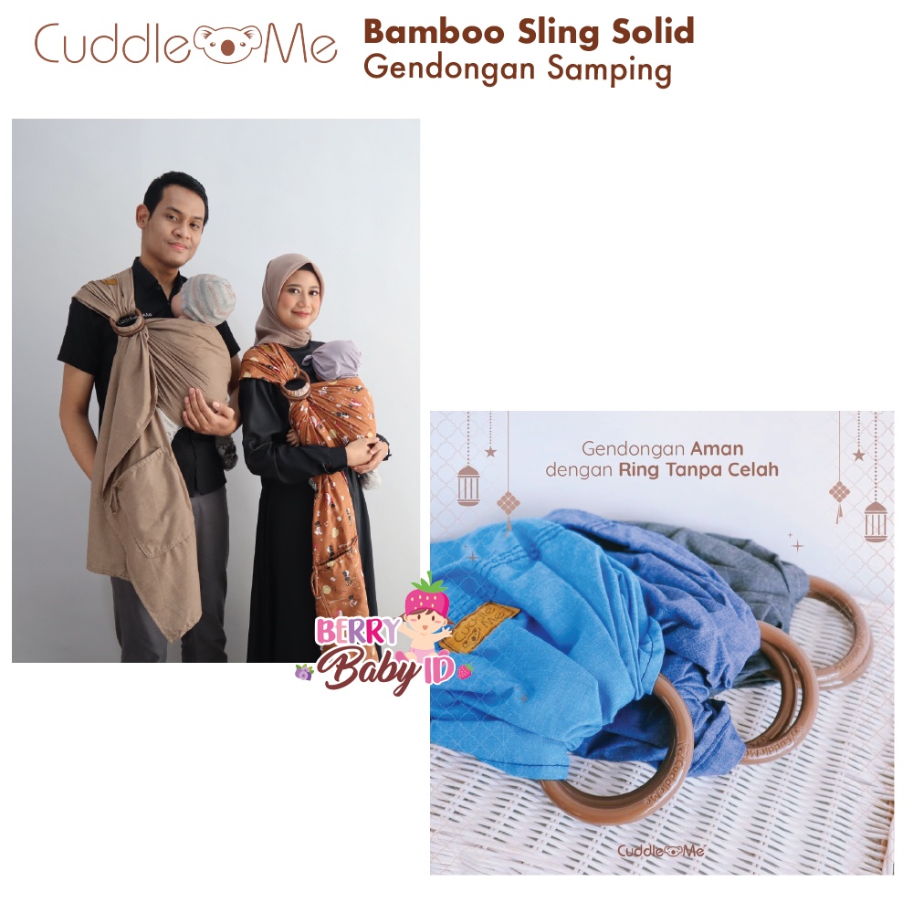 Cuddle Me Bamboo Ringsling Solid Colour Gendongan Samping Bayi Berry Mart